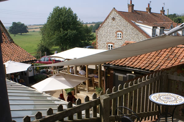 Looking down on the courtyard area