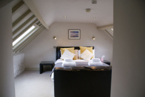 Stiffkey Red Lion Attic Suite 12 king-size bedroom