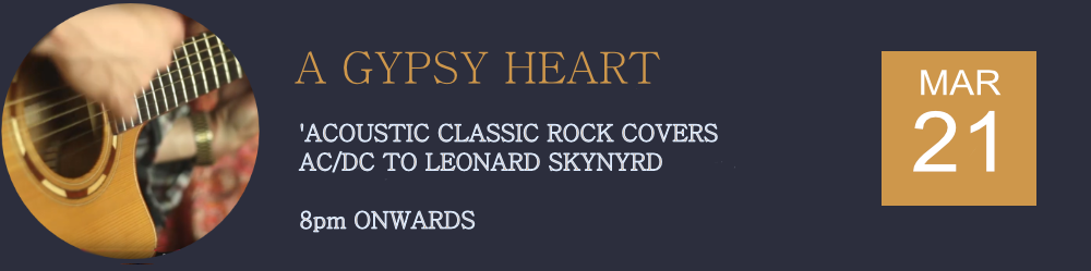 Gypsy Heart accoustic rock covers 21st March