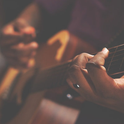 Guitar player hands
